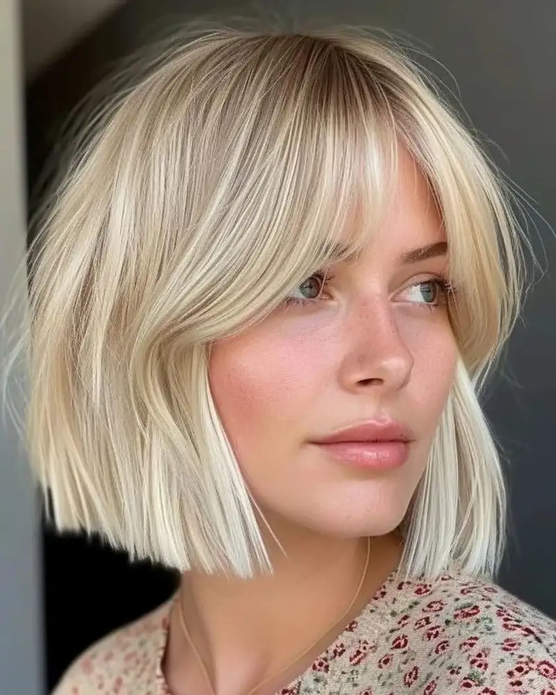 pelo corto mujer 50 años facil de peinarWavy bob