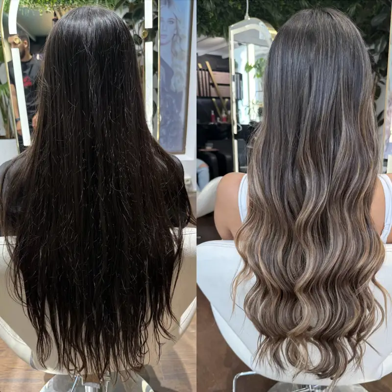 Mechas para disimular las canas en cabello oscuro 