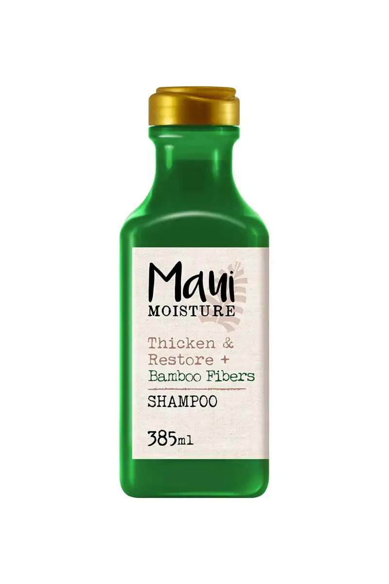 Maui Moisture - Champú Fortalecedor y Reparador con Fibras de Bambú, Pelo Dañado y Quebradizo, Sin Sulfatos Ni Parabenos, 385 ml