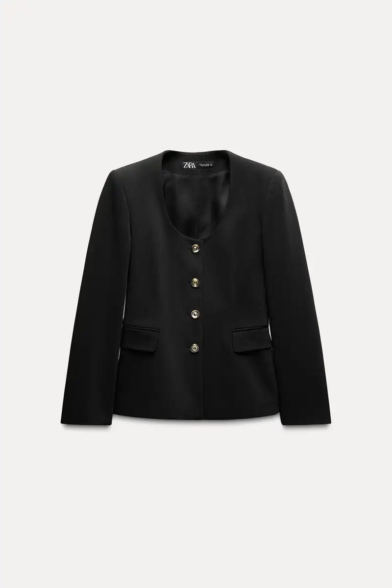 Blazer elegante Zara escote redondo