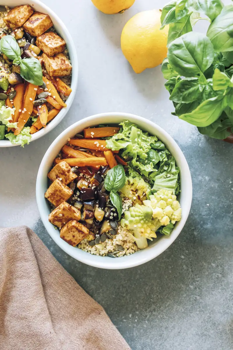 metodo del plato tofu verduras