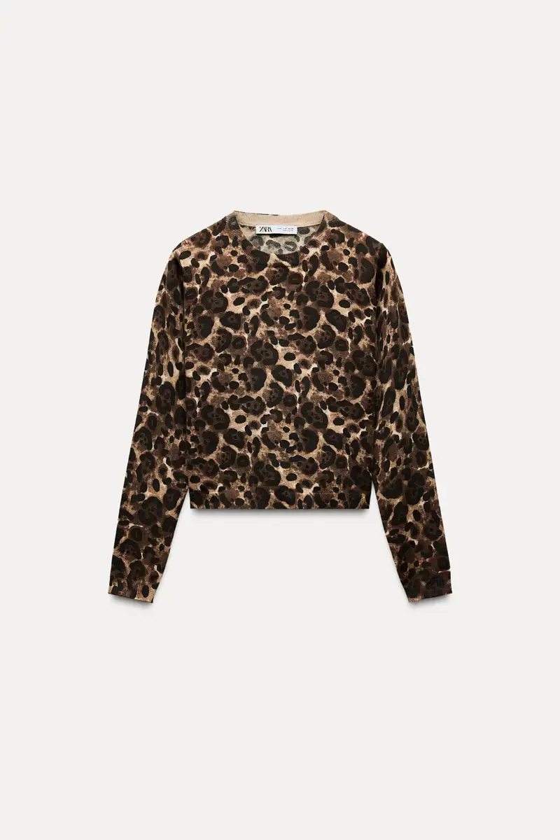 Jerséis de punto de Zara elegantes ANIMAL PRINT