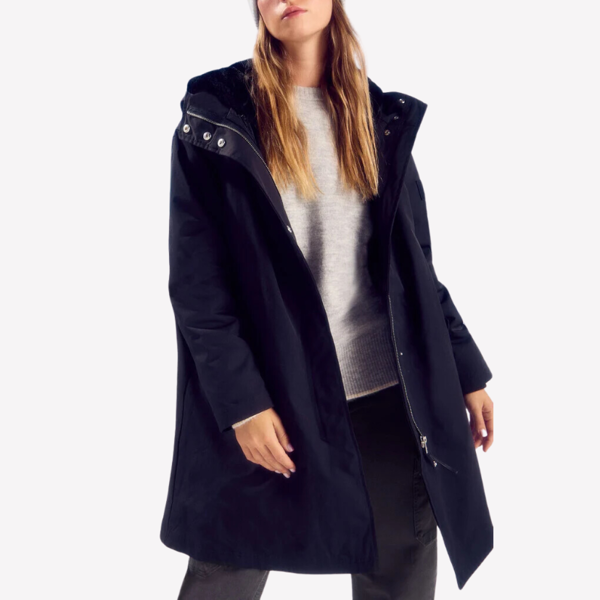 Parka negra para looks casuales