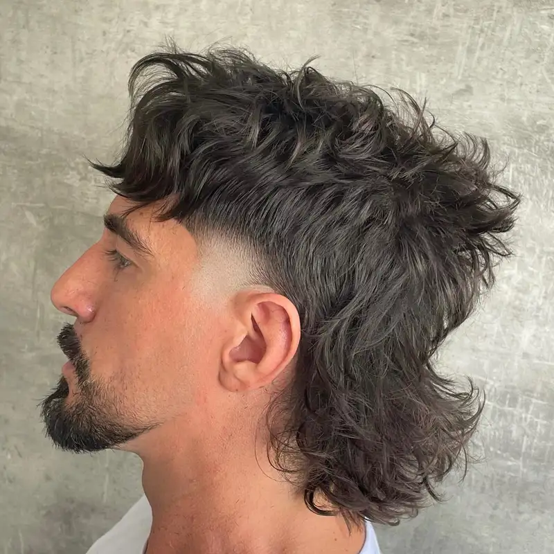 low fade mullet hombre