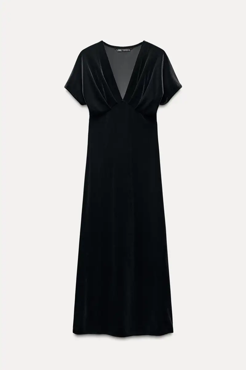 Vestidos negros de Zara Midi terciopelo