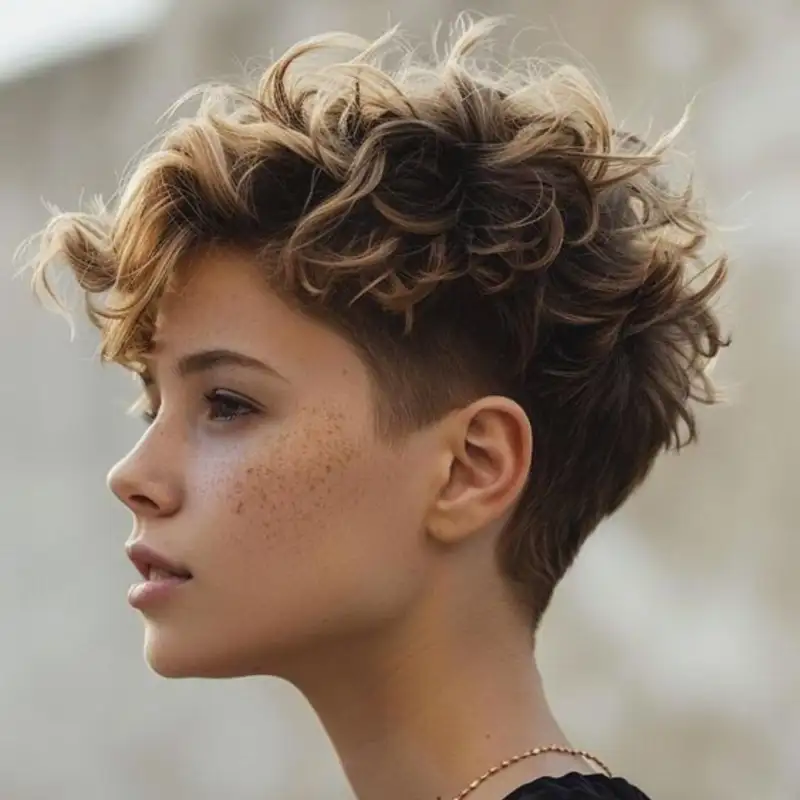 cortes de pelo corto rizado para mujer 50 Undercut pixie