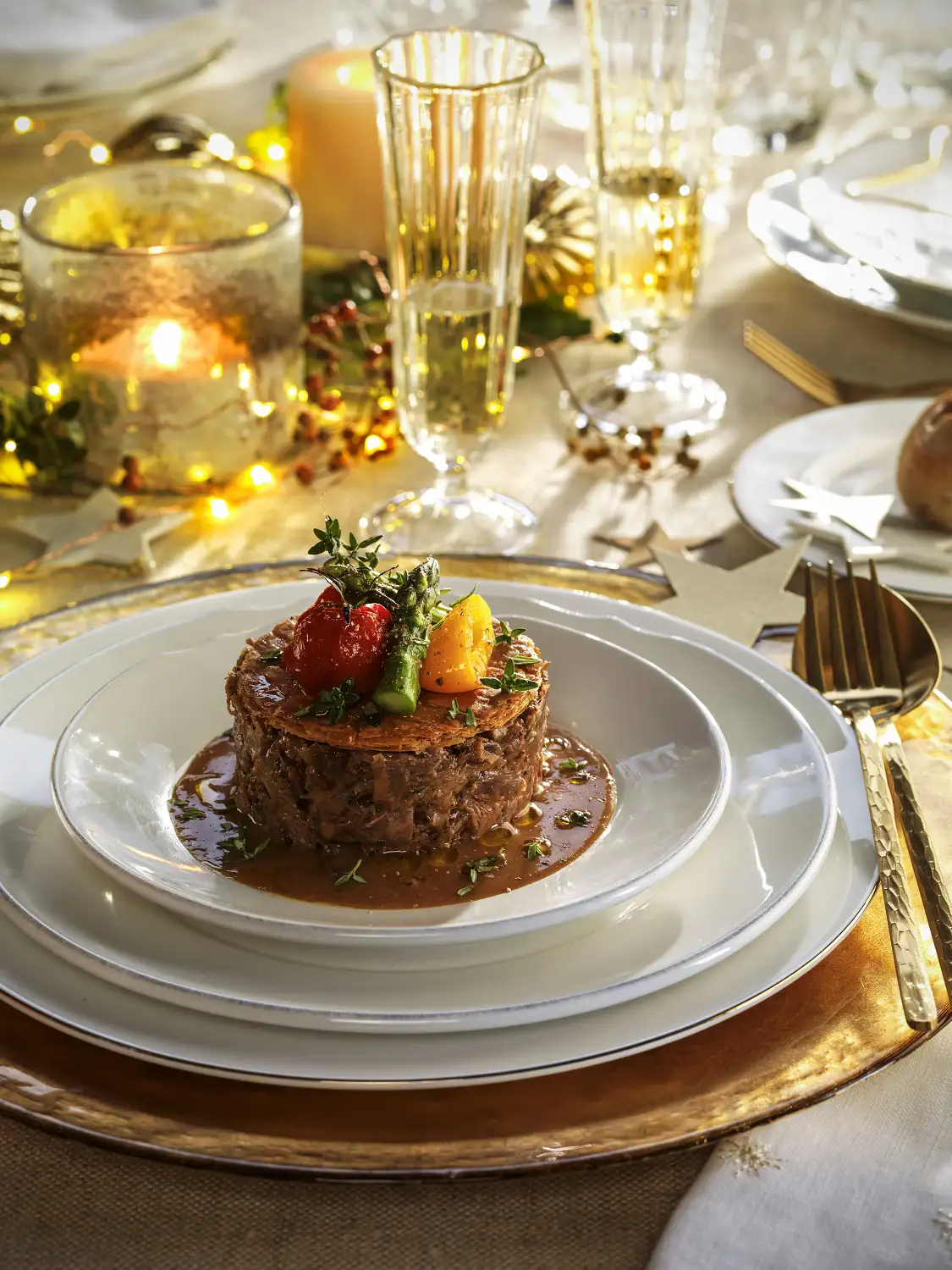 recetas de Navidad con hojaldre timbal de carrillera