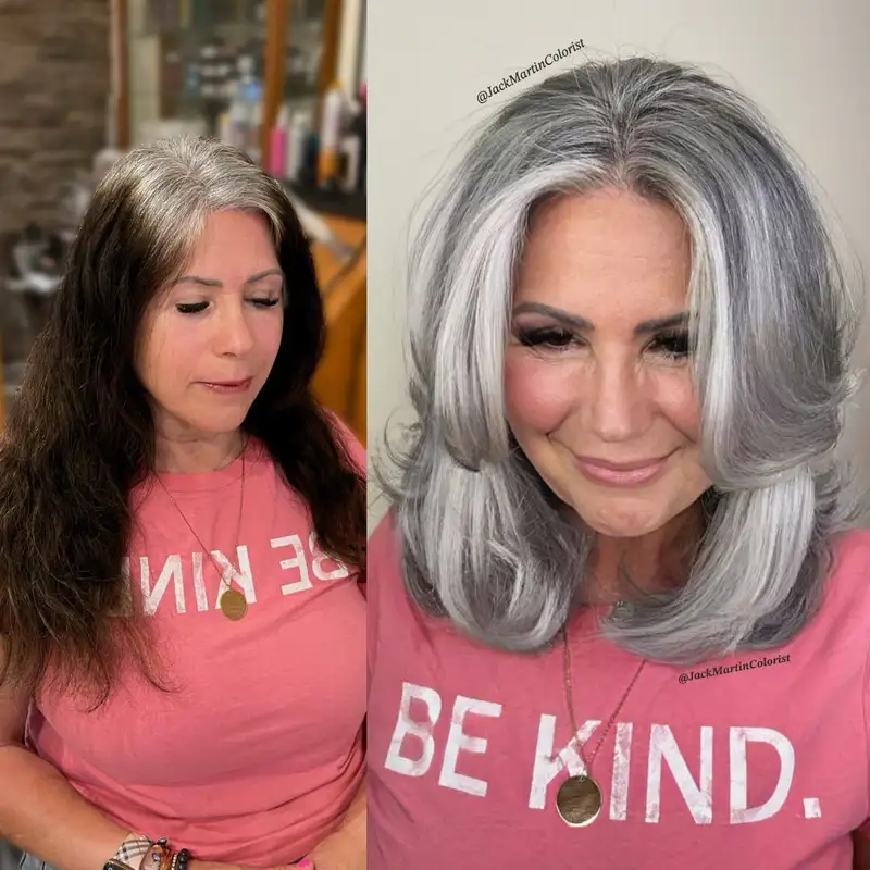 cortes de pelo para dejarse las canas Midi con capas