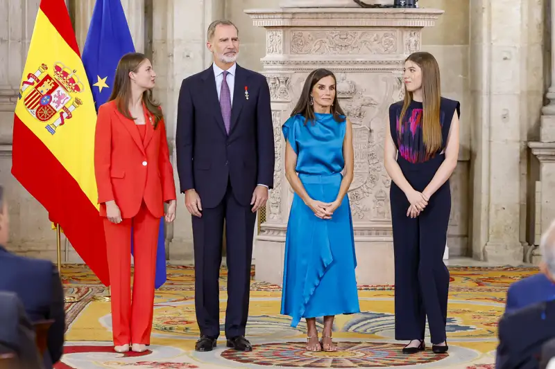 Leonor, Felipe, Letizia y Sofía en el X aniversario del reinado