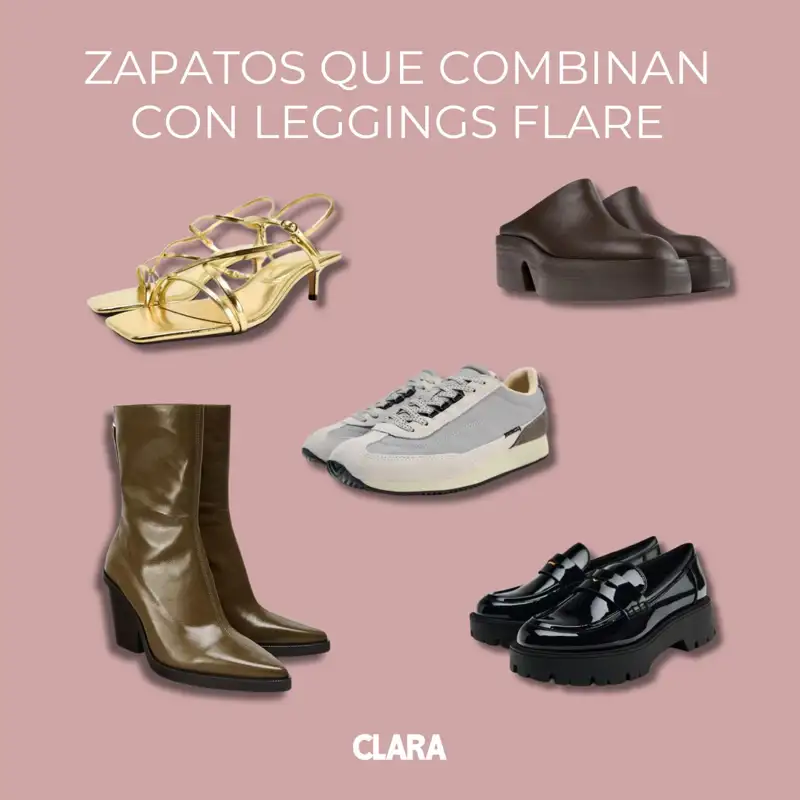 zapatos que combinan con leggings flare