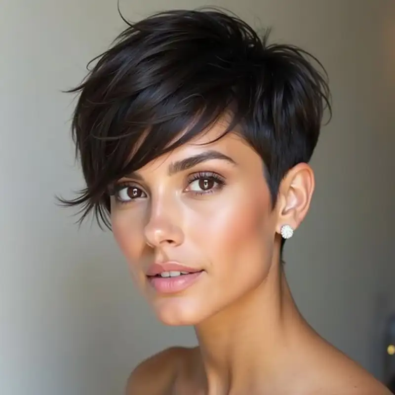 cortes de pelo corto liso y fino para mujer Pixie