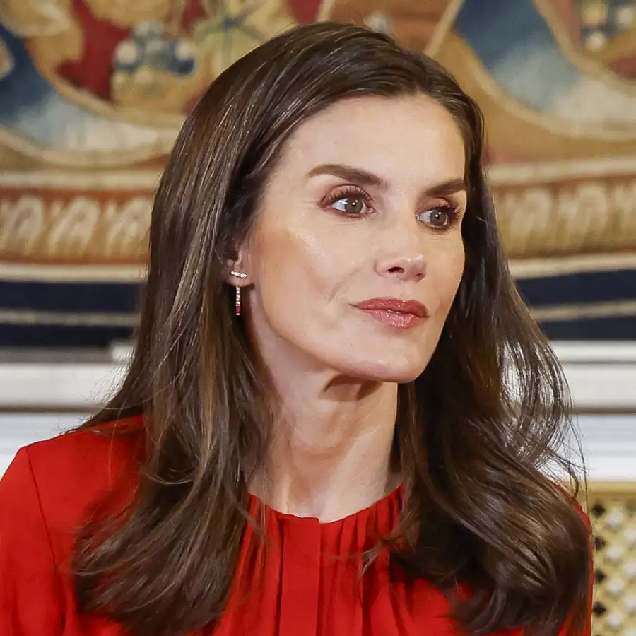 La falda midi navideña con la que Letizia repite look en el mismo acto: esconde rodilla y con bordados "de abuela"