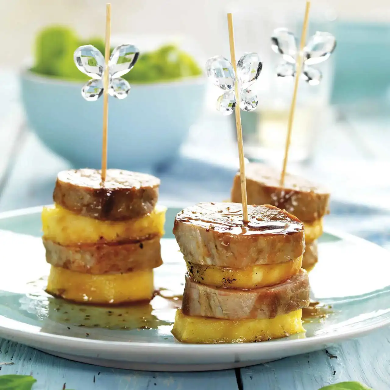 receta con piña lomo aperitivo canape