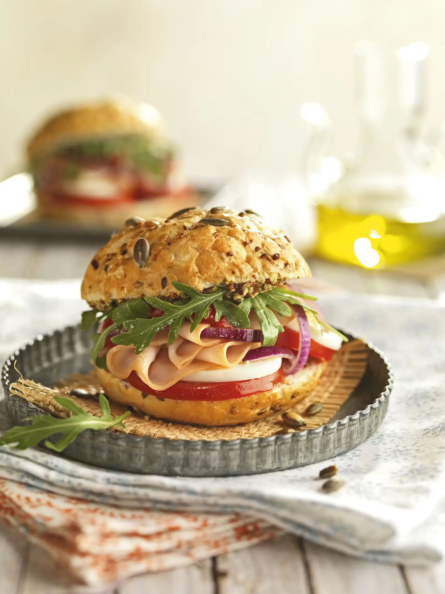 cenas con pan bocadillos de pavo y huevo