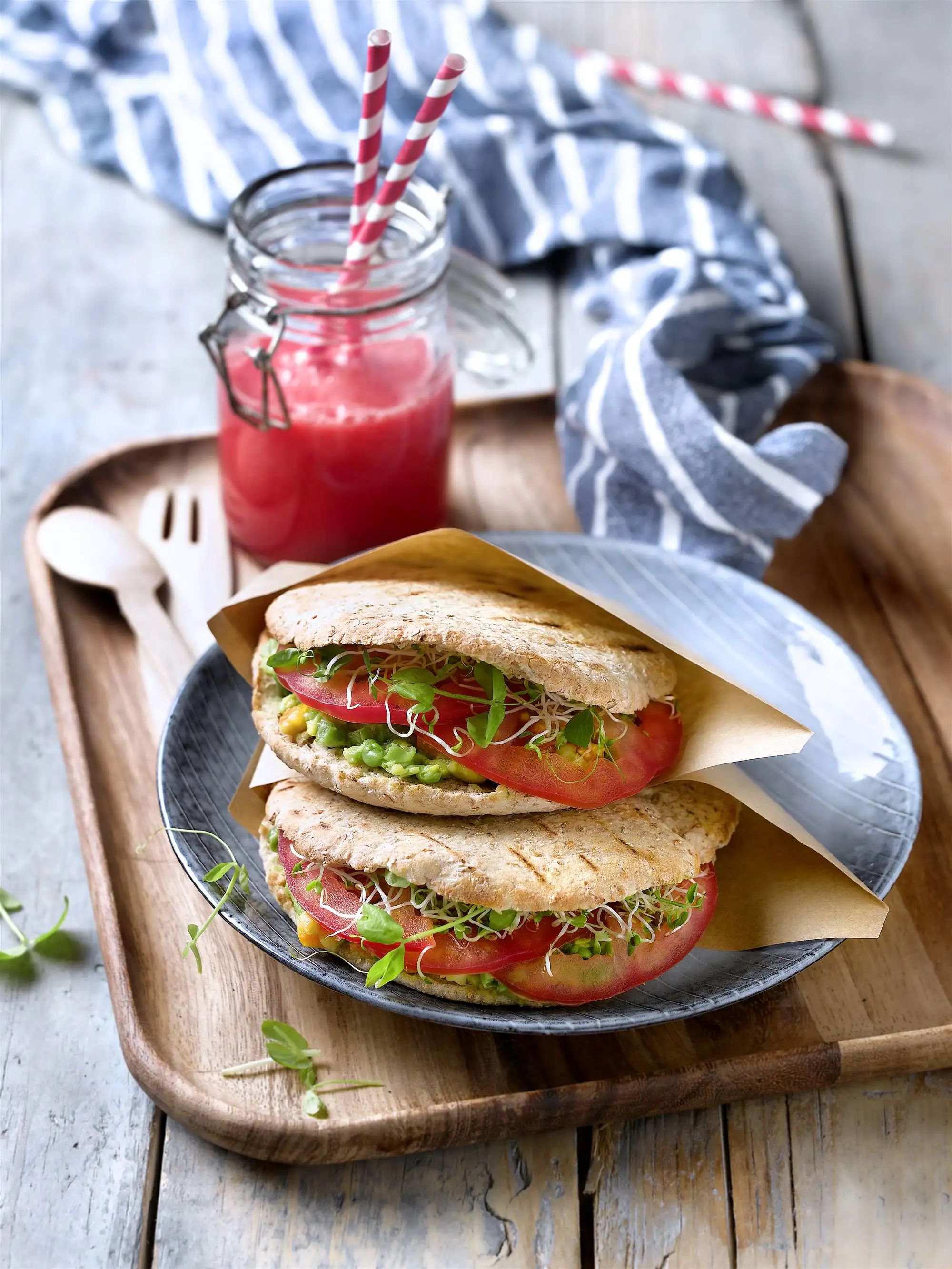 cenas con pan Pita de ensalada