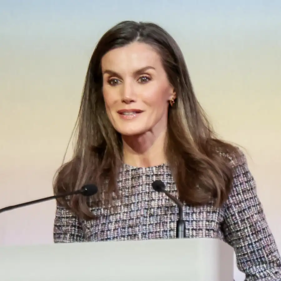 Letizia se inspira en Sofía con el "falso vestido" de tweed que las mujeres elegantes de 50 copiarán en Mango Outlet por 30€