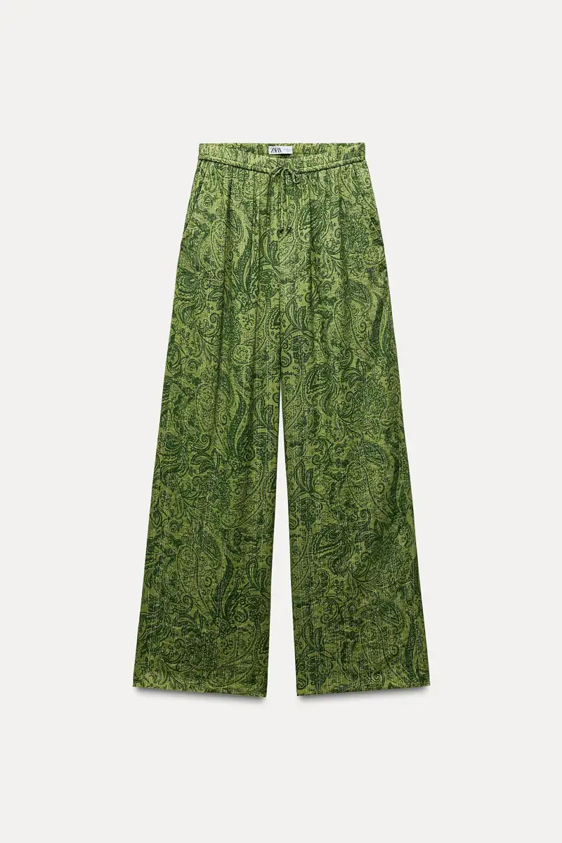 zara verde estampado