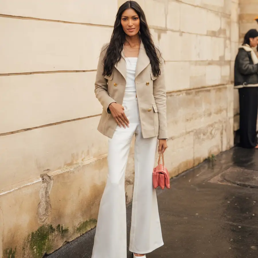 Blazer con pantalón blanco