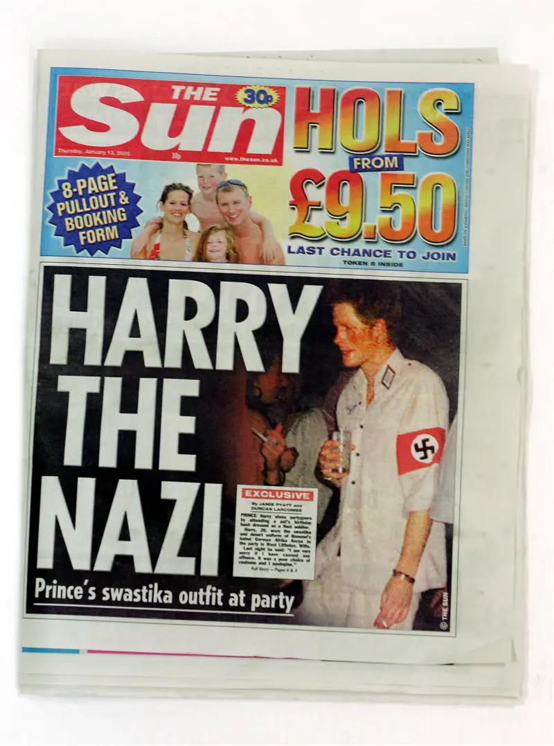 Harry en portada The Sun 2005