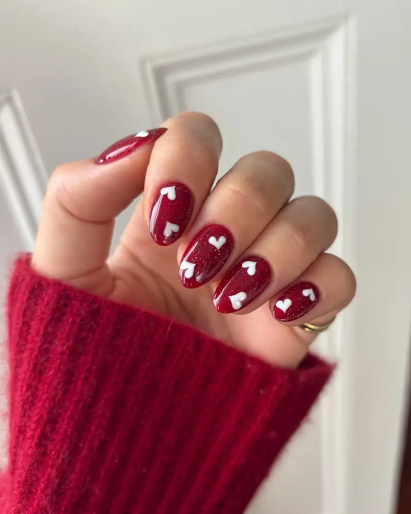 uñas corazones