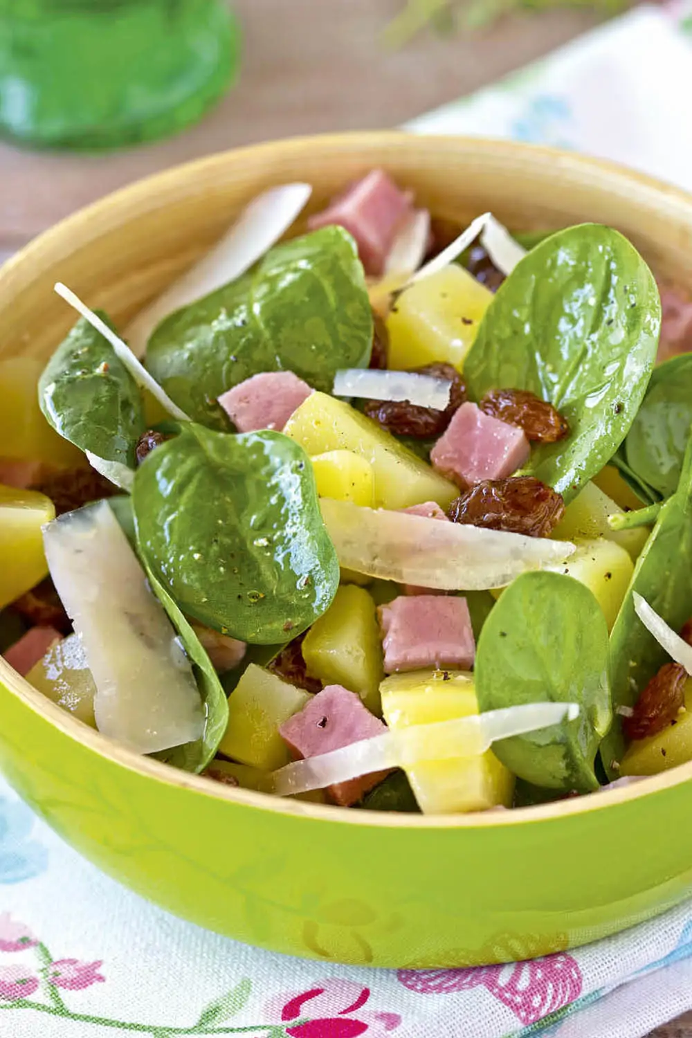 ensaladas saludables para cenar patatas espinacas jamón