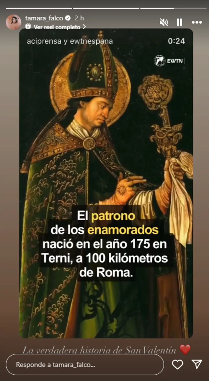 Historia San Valentín stories Tamara Falcó