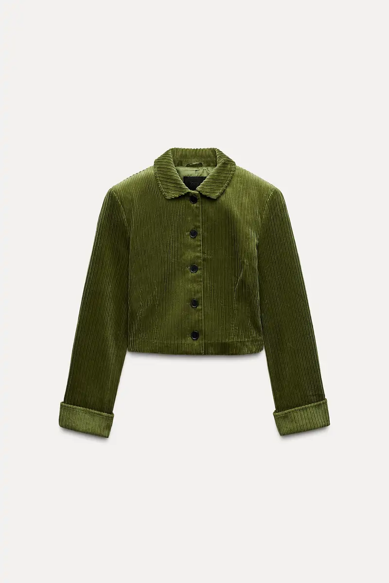 chaqueta verde zara