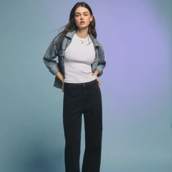 Jeans cuadros negros