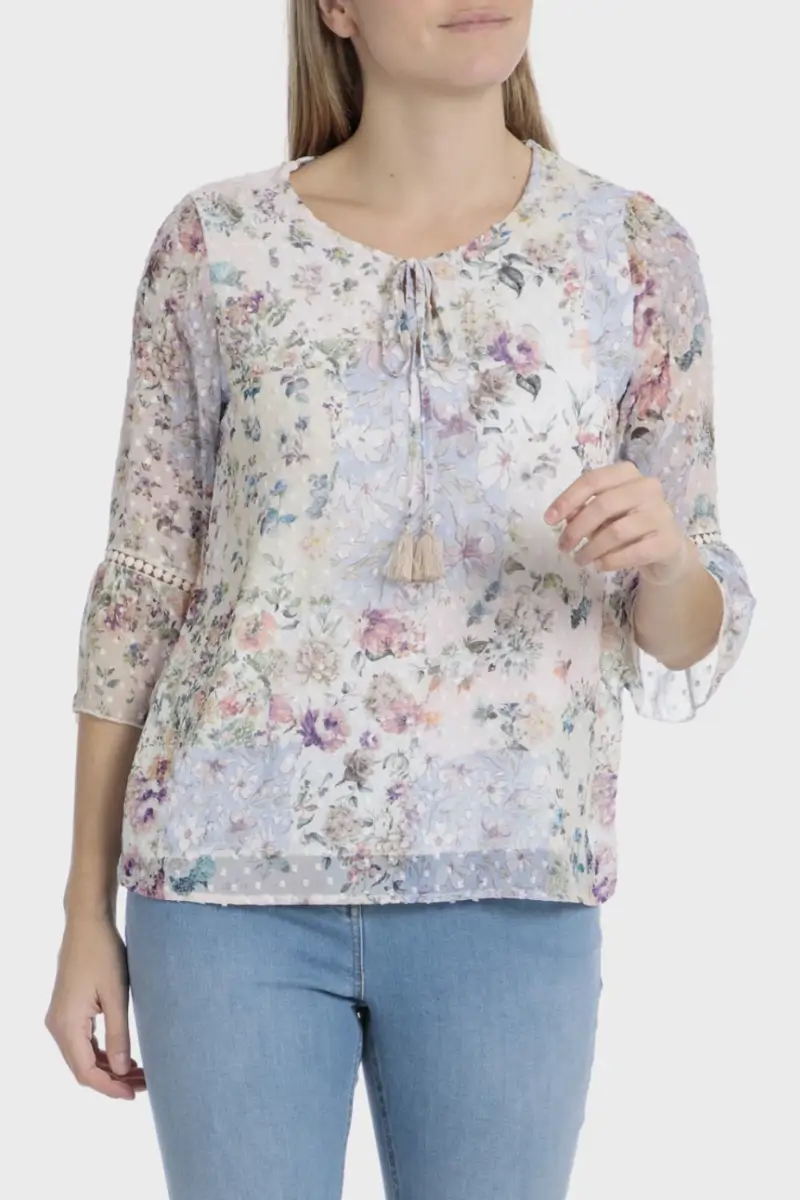 Blusa de manga francesa