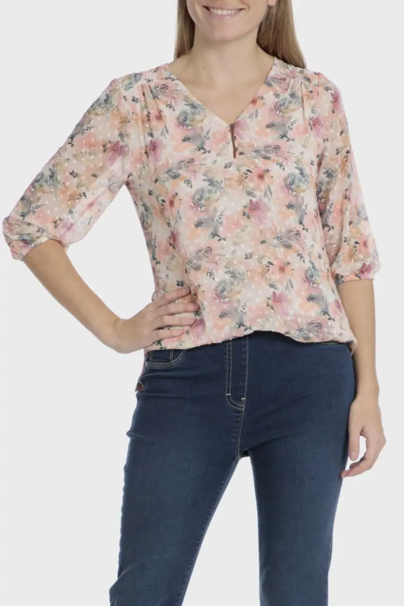 Blusa de manga francesa