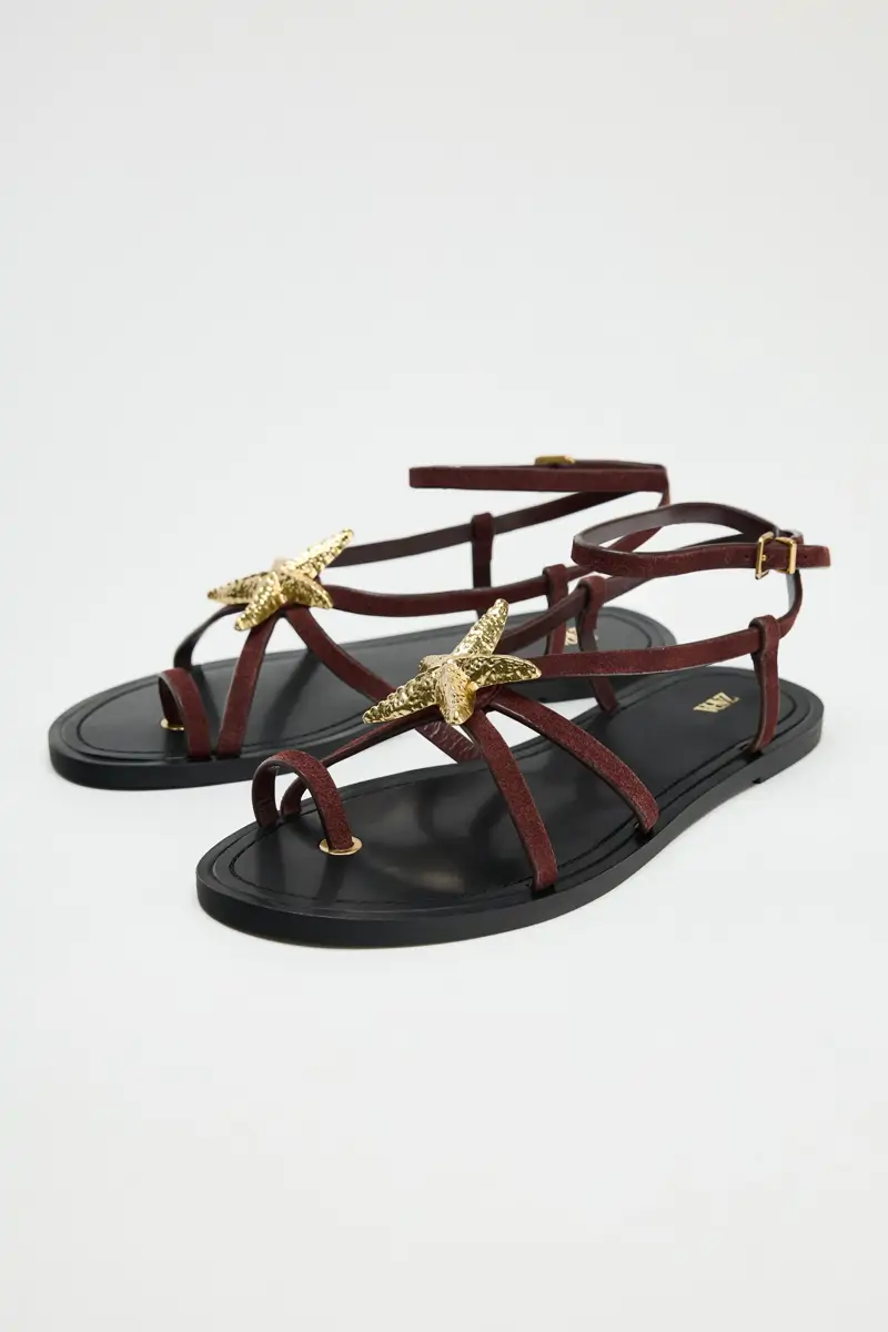 sandalias con tiras zara