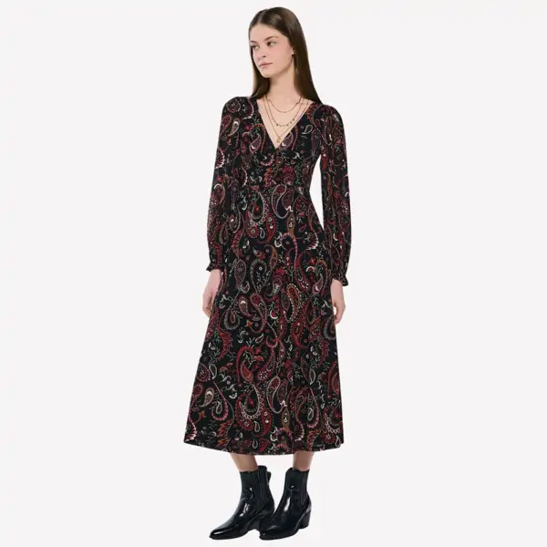Vestido midi estampado paisley Springfield