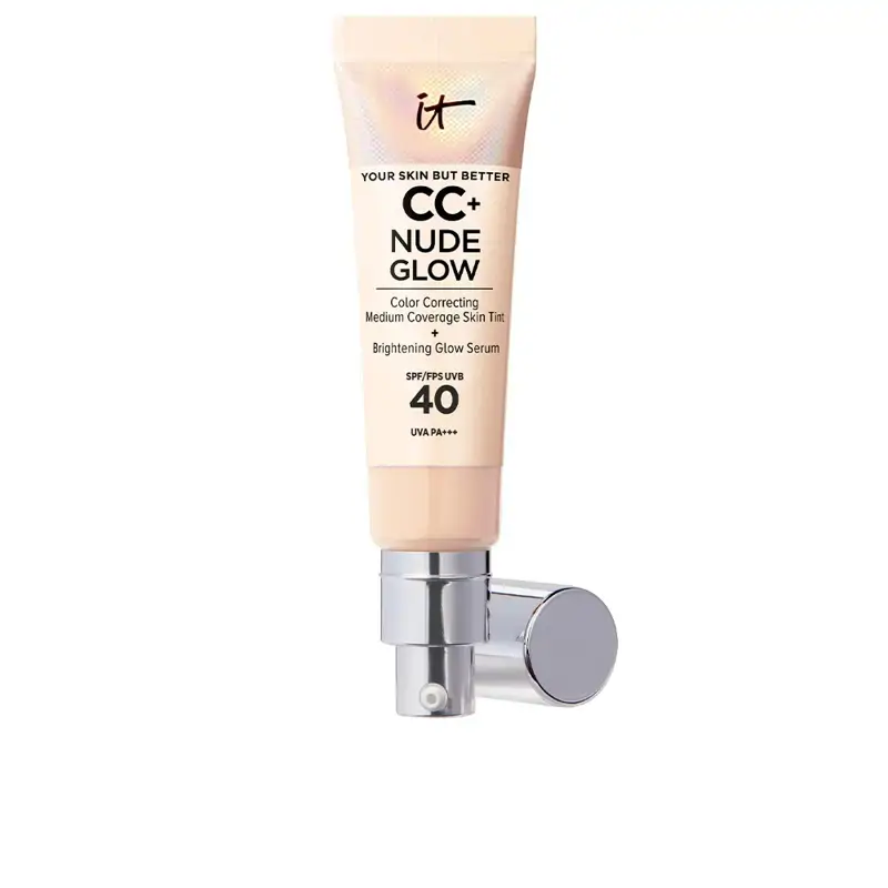 mejores bases de maquillaje con efecto glow  IT Cosmetics CC+ NUDE GLOW glow serum SPF40