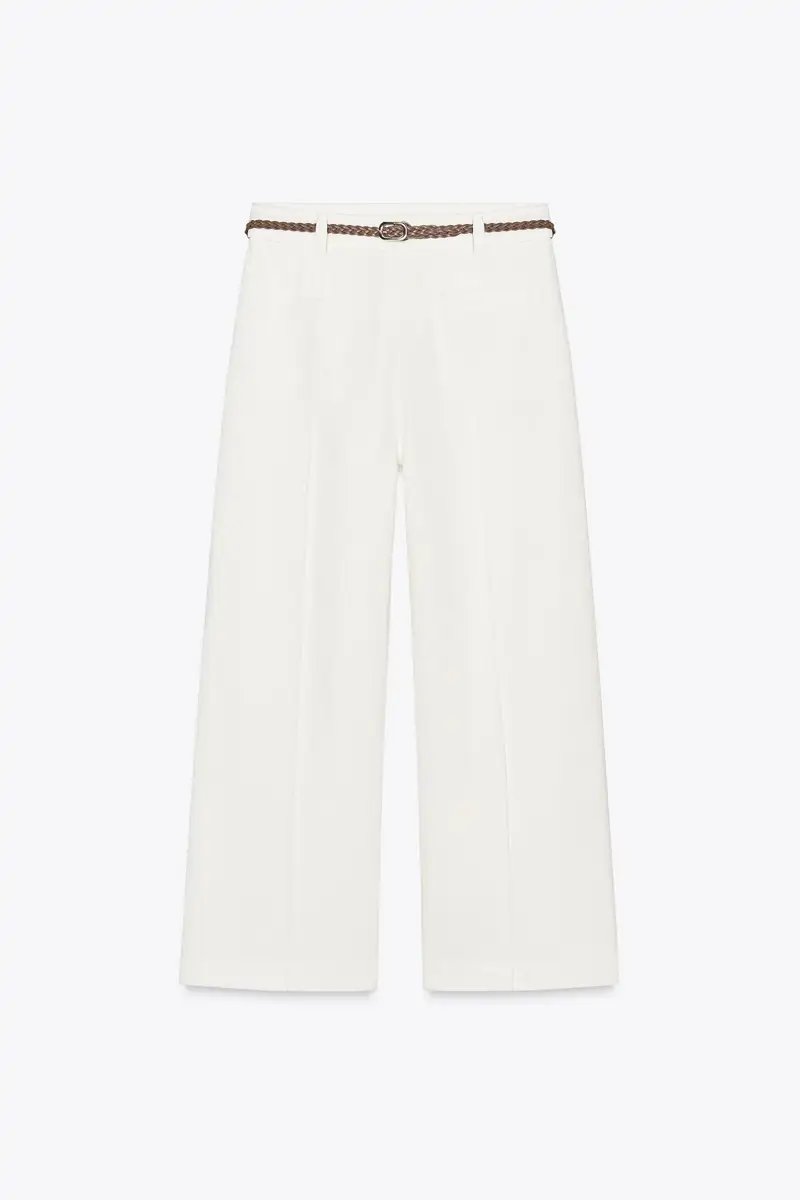 pantalon culotte blanco zara