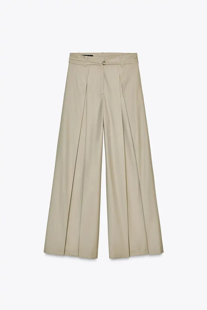 pantalon fluido zara beige