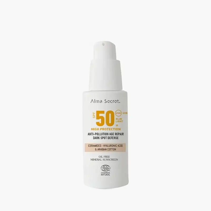protector solar antiedadAlma Secret Protector Solar Facial SPF 50 con color