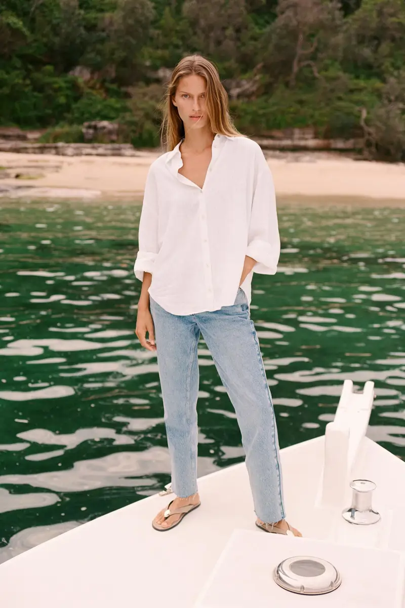 Jeans tobilleros de tiro alto de Zara