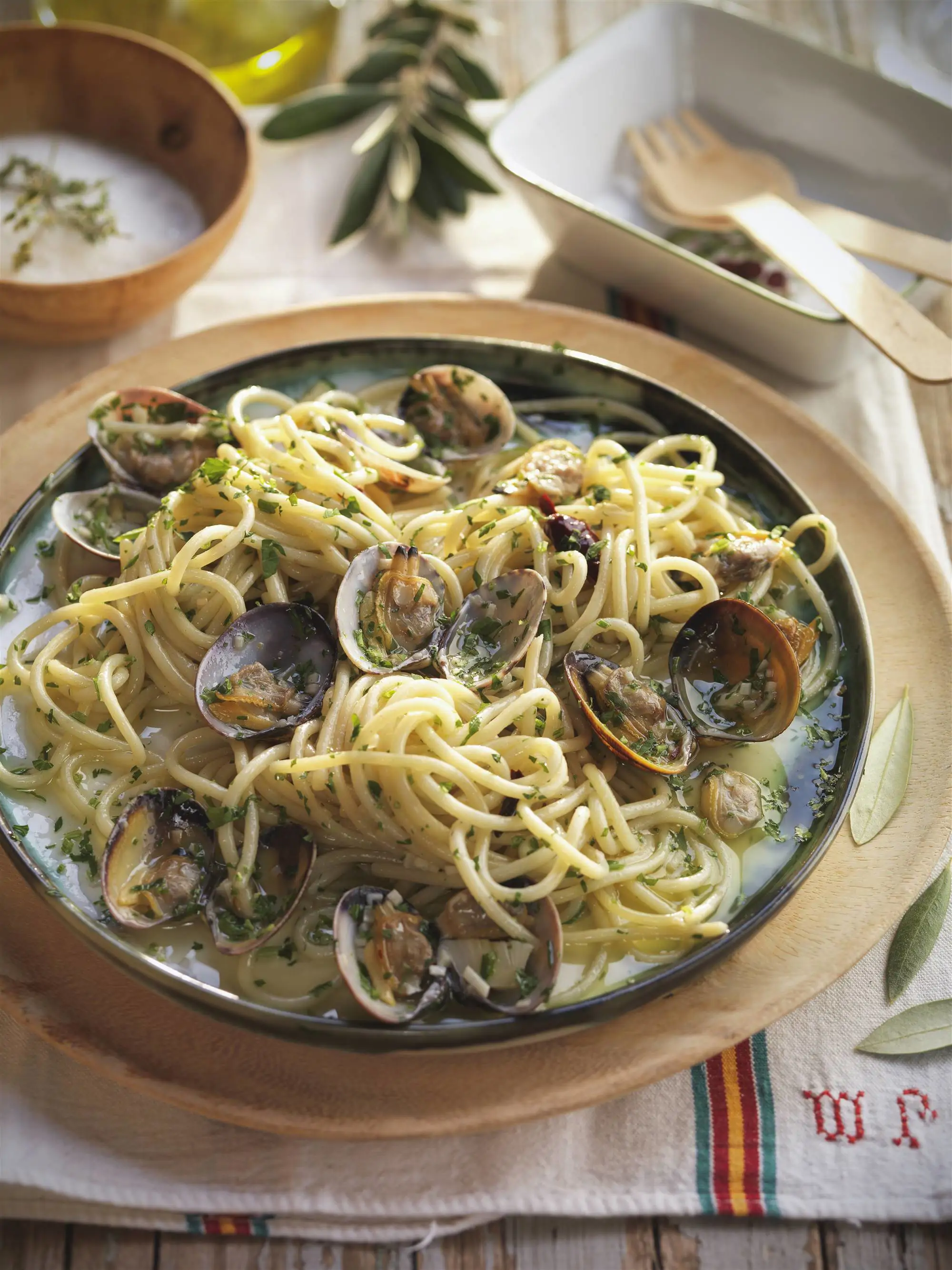 salsas para pasta Espaguetis alle vongole