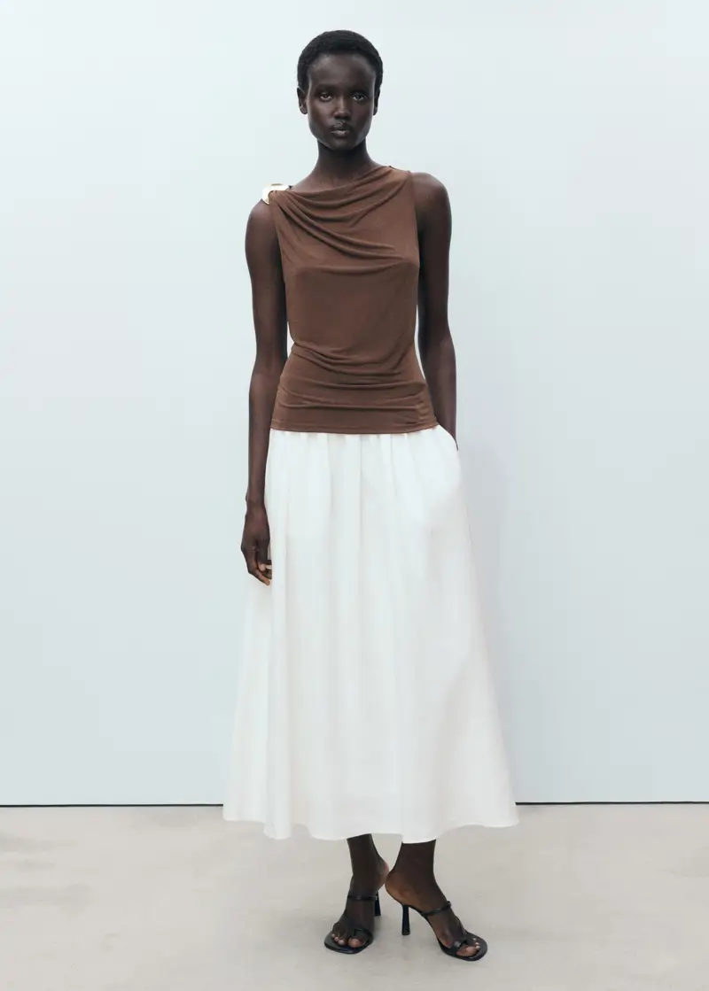 falda midi blanca