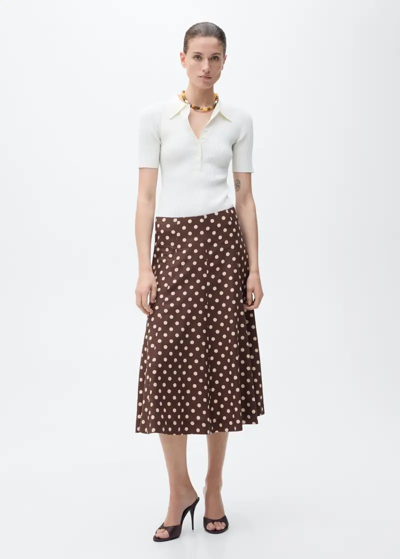 falda midi estampado lunares