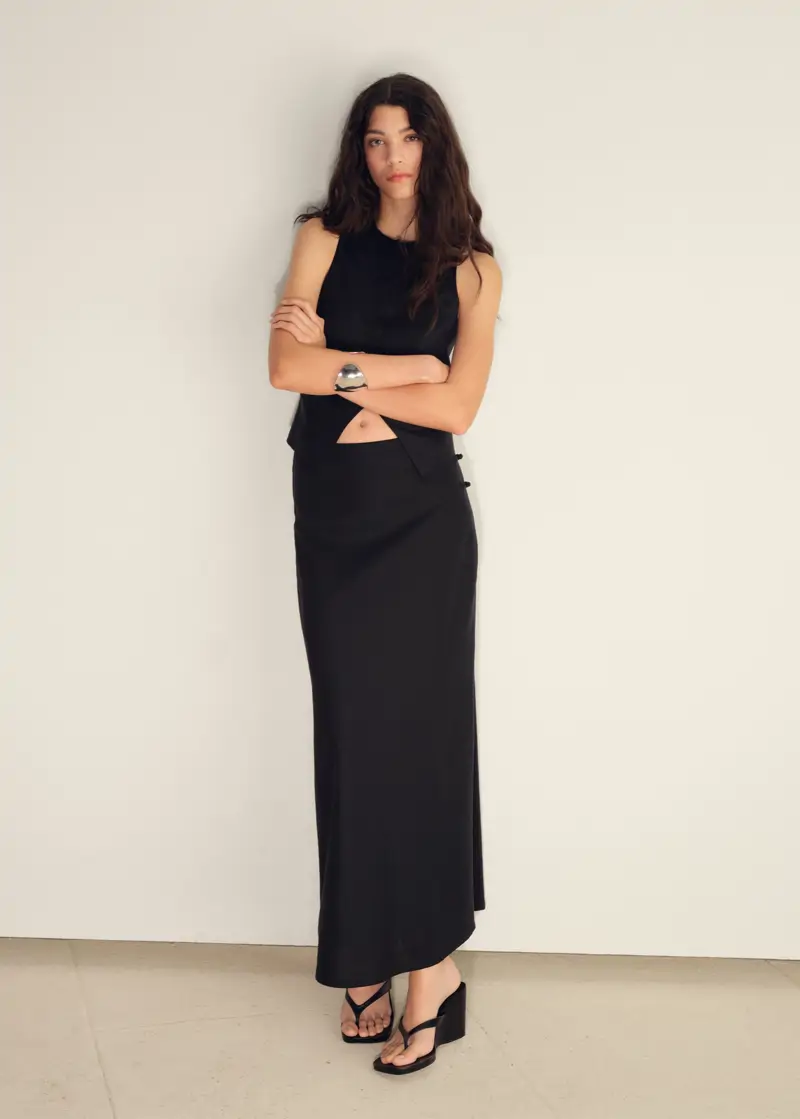 falda midi negra