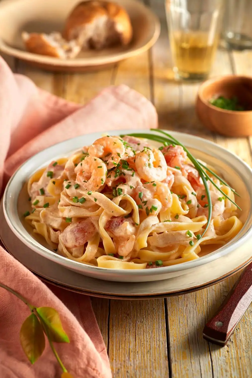 salsas para pasta cintas con salsa de nata y gambas