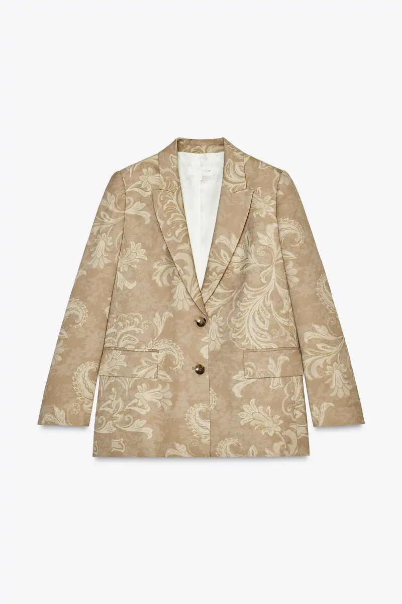 blazer con estampado floral zara