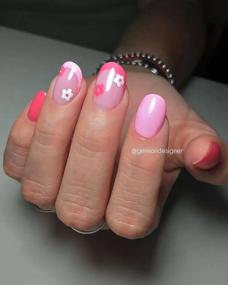 ideas de manicura francesa para uñas redondas
