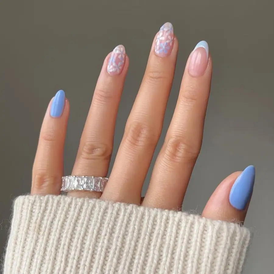 En primavera, las uñas se llevan azul pastel: 15 diseños muy elegantes y en tendencia