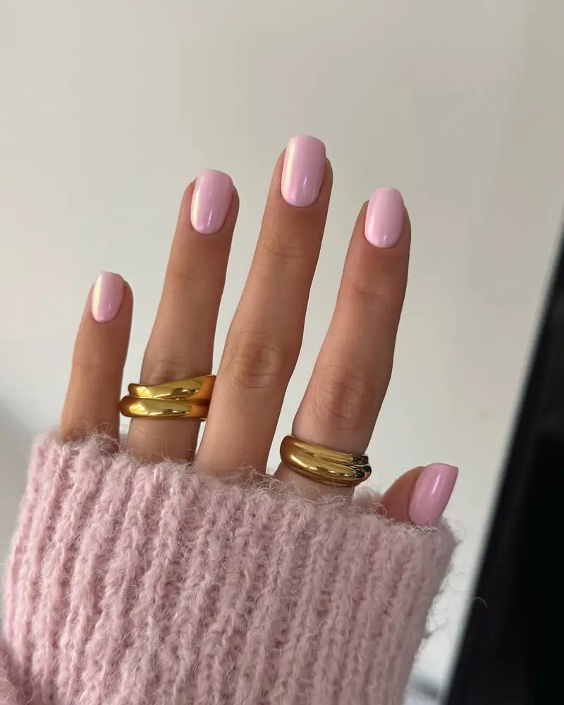 manicura rosa pastel