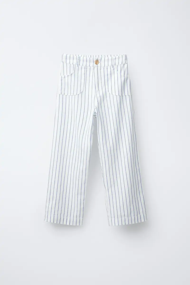 Pantalón rayas con lino zara Kids