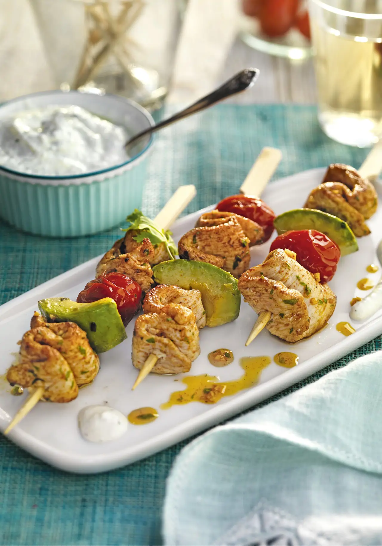 recetas con pepino pechuga de pollo brochetas