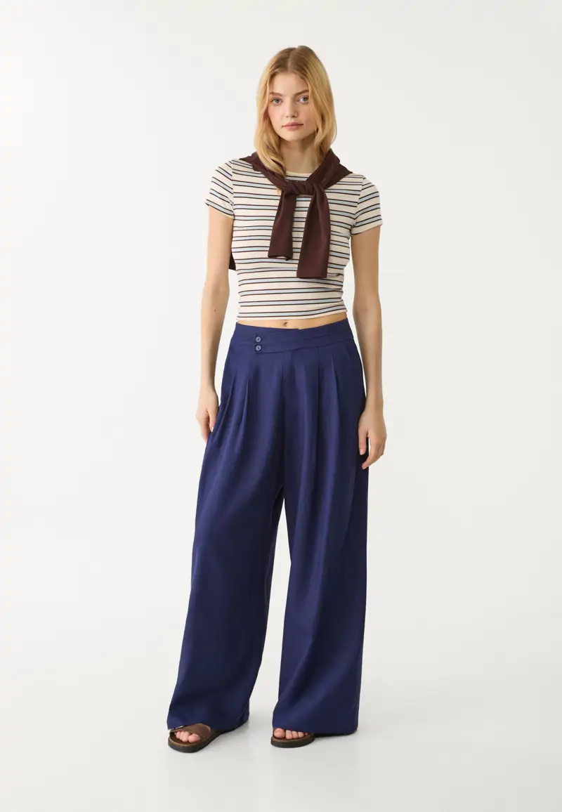 pantalon pinzas lino