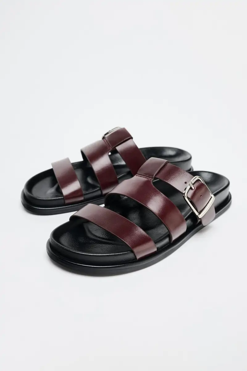 Sandalias burdeos Zara
